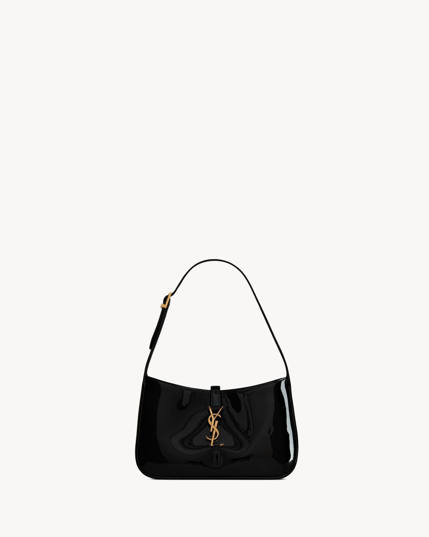 YL -  Le 5 à 7 Patent Leather Hobo – Burgundy Elegance
