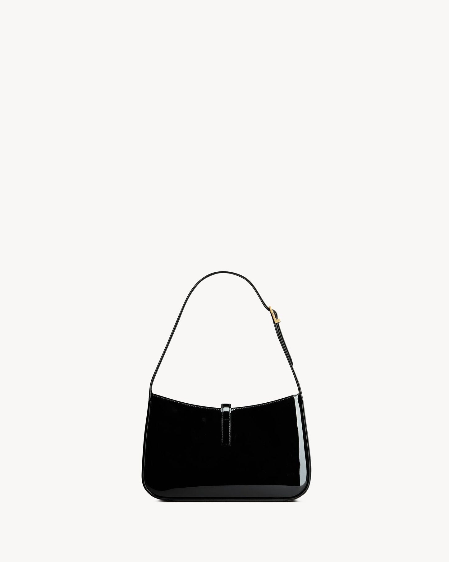 YL -  Le 5 à 7 Patent Leather Hobo – Burgundy Elegance